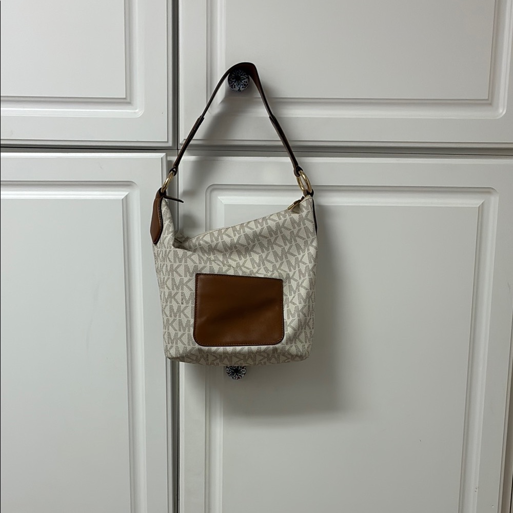 Michael Kors Beige and Brown Shoulder Bag